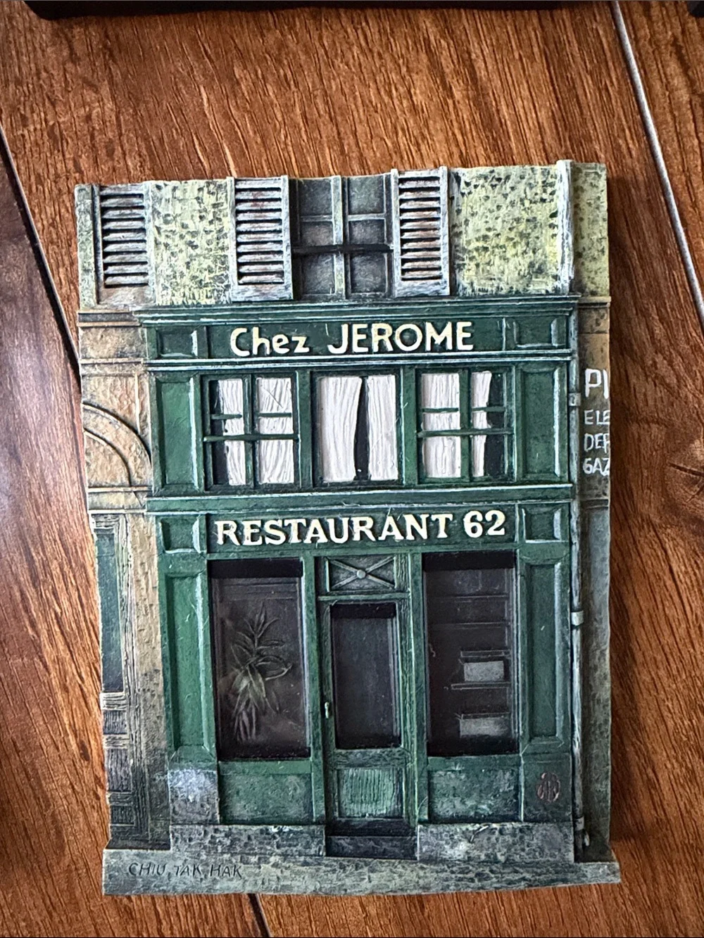Set of 6 European Café Wall Plaques 3D